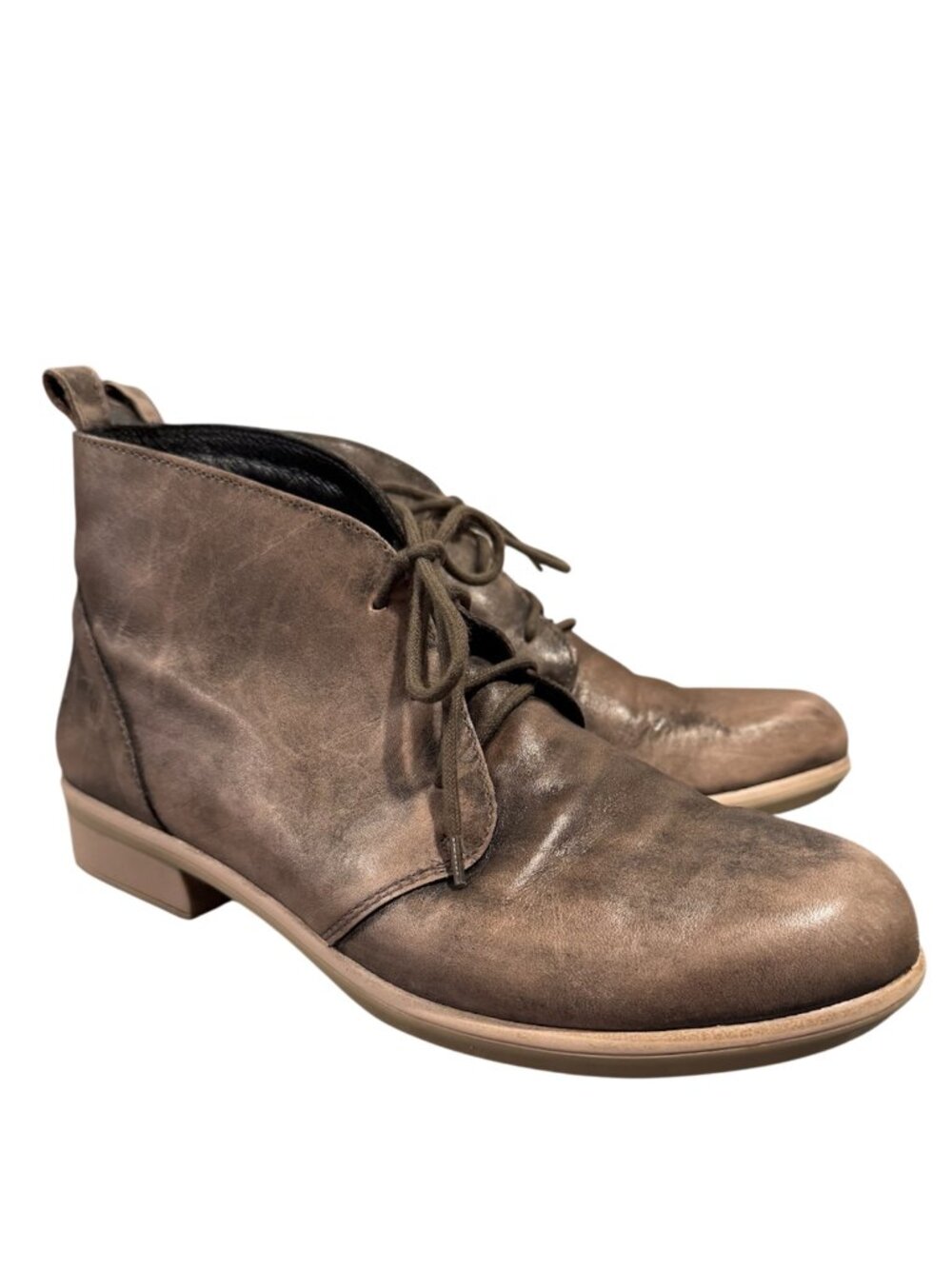 NAOT Levanto Ankle Boots Women’s EU39 US 8–8.5 Taupe Leather Comfort Chukka EUC